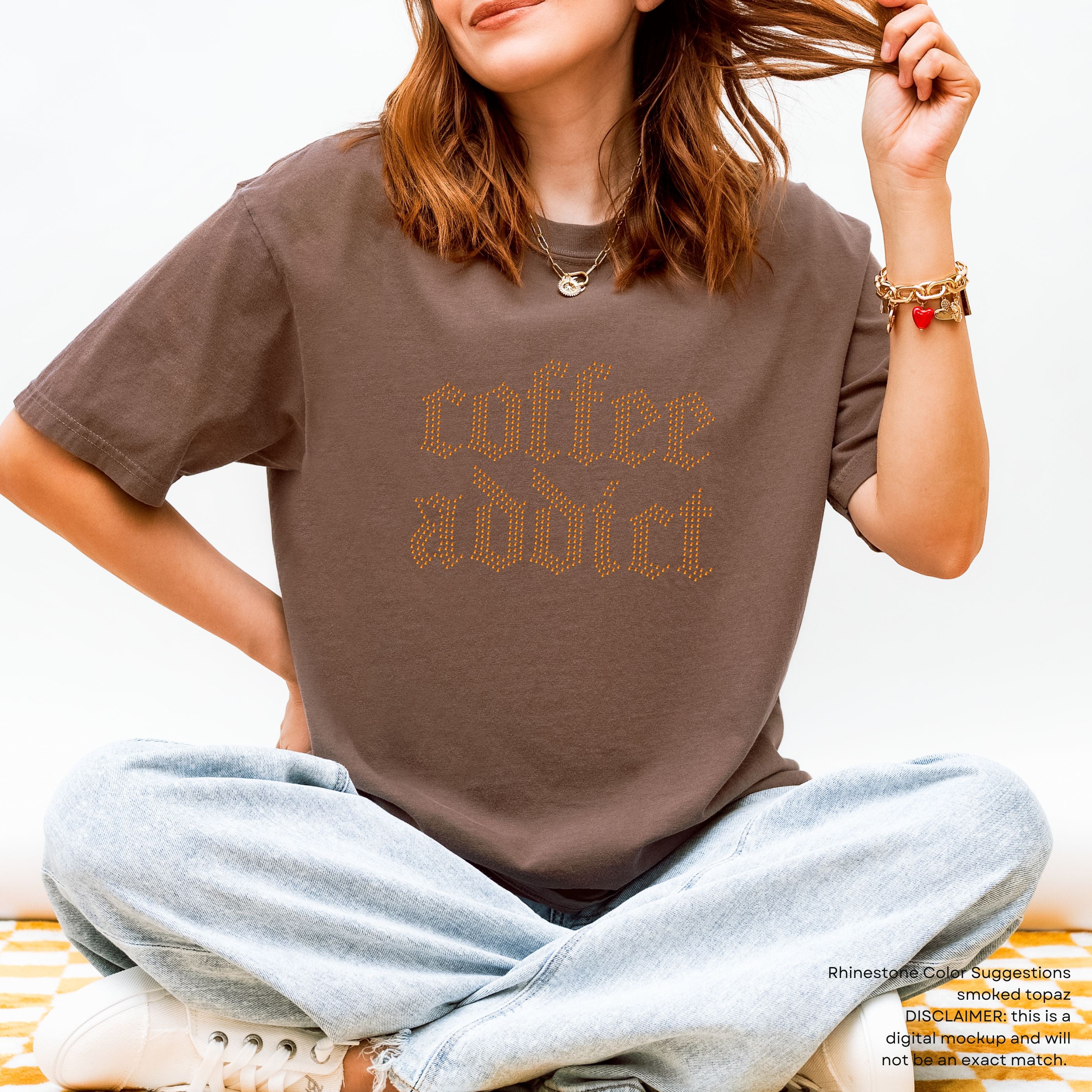 Coffee Addict RHINESTONE TRANSFER
