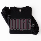 Cougars Double Outline SPANGLES TRANSFER