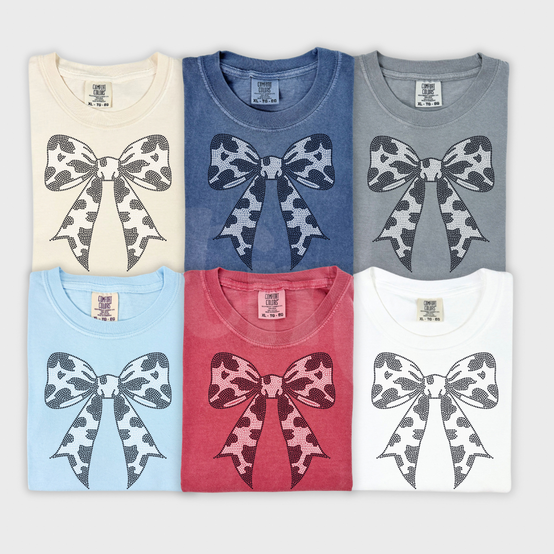 Cow Print Bow SPANGLES TRANSFER