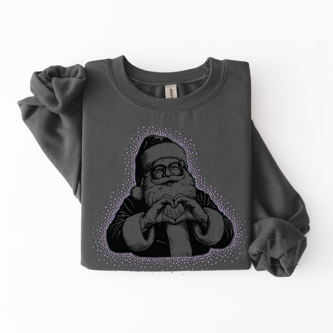 Santa Hand Heart (purchased separately) Scatter RHINESTONE TRANSFER