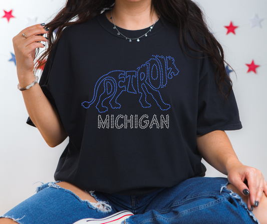 Detroit Michigan RHINESTONE TRANSFER