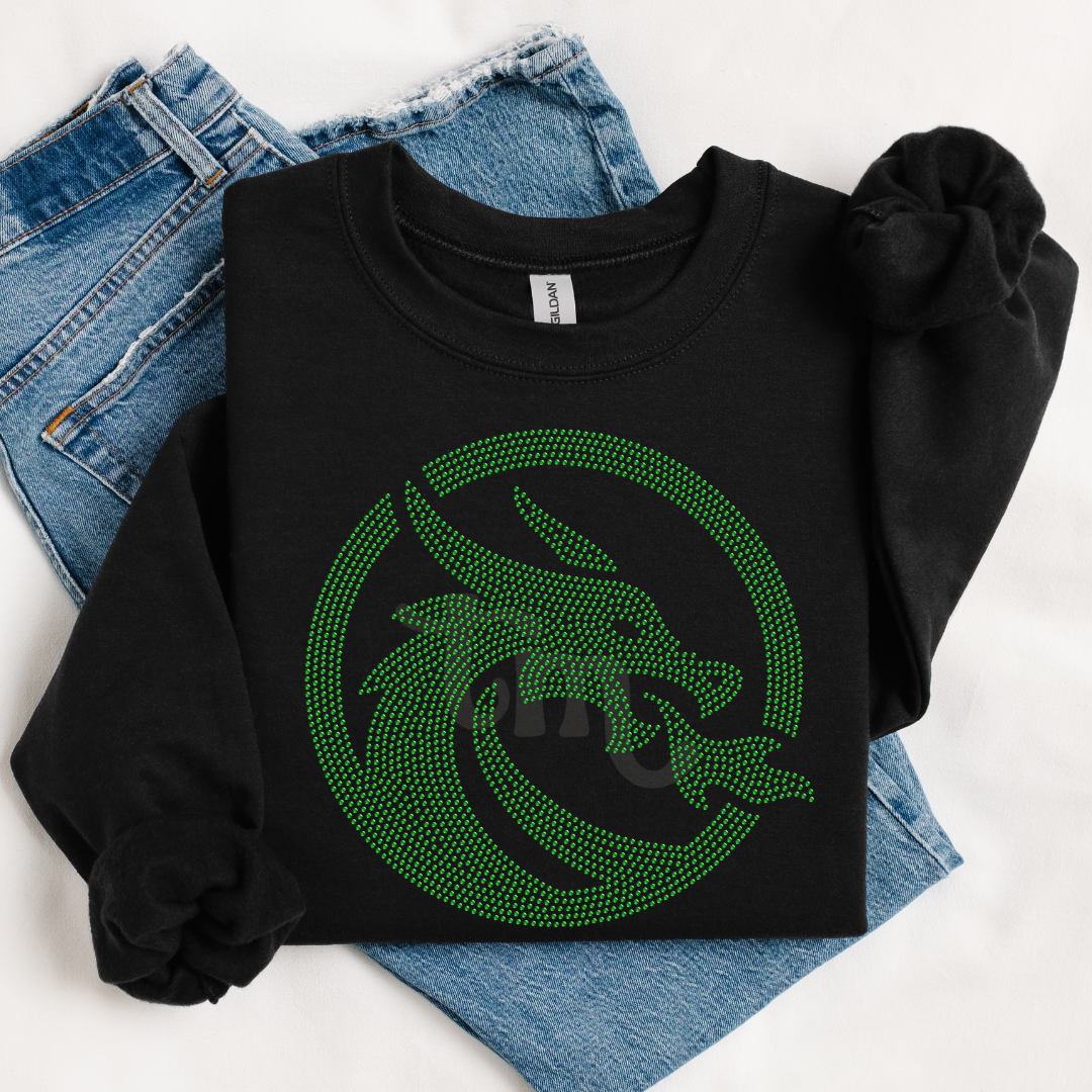 Dragon with Fire Mascot SPANGLES TRANSFER