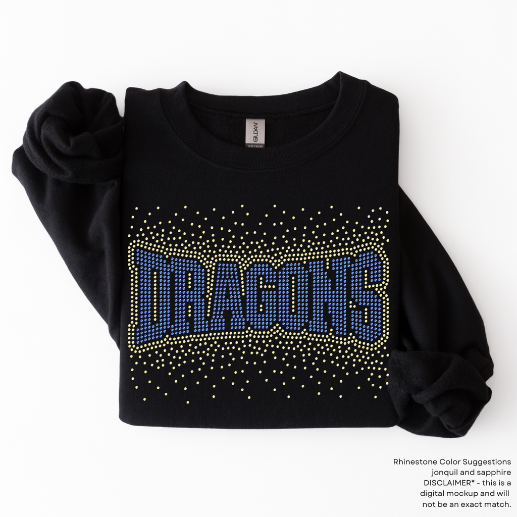 Dragons Arched Scatter RHINESTONE TRANSFER