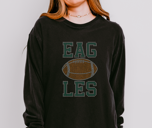 Eagles Football Stacked RHINESTONE TRANSFER