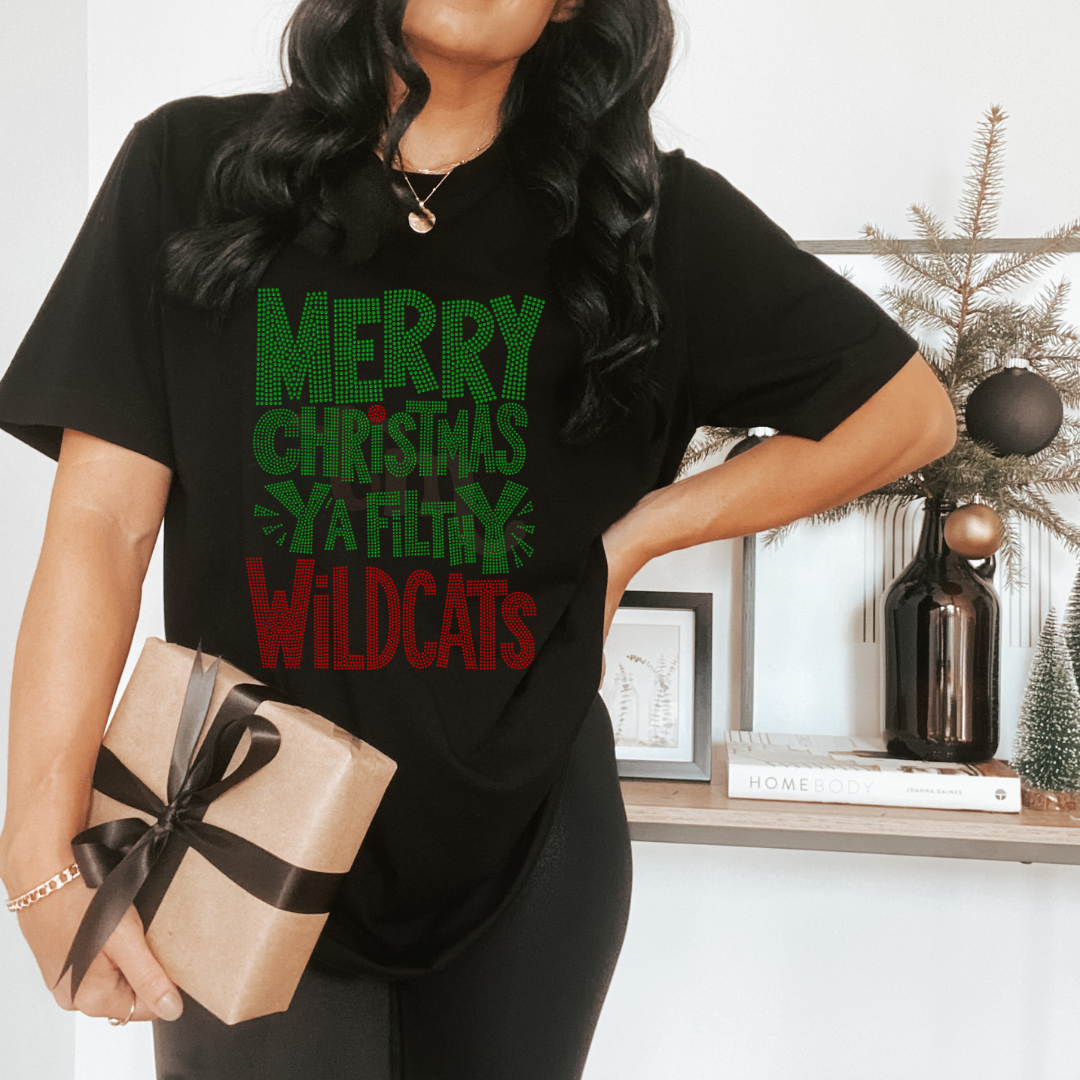 Merry Christmas Ya Filthy Wildcats SPANGLES TRANSFER