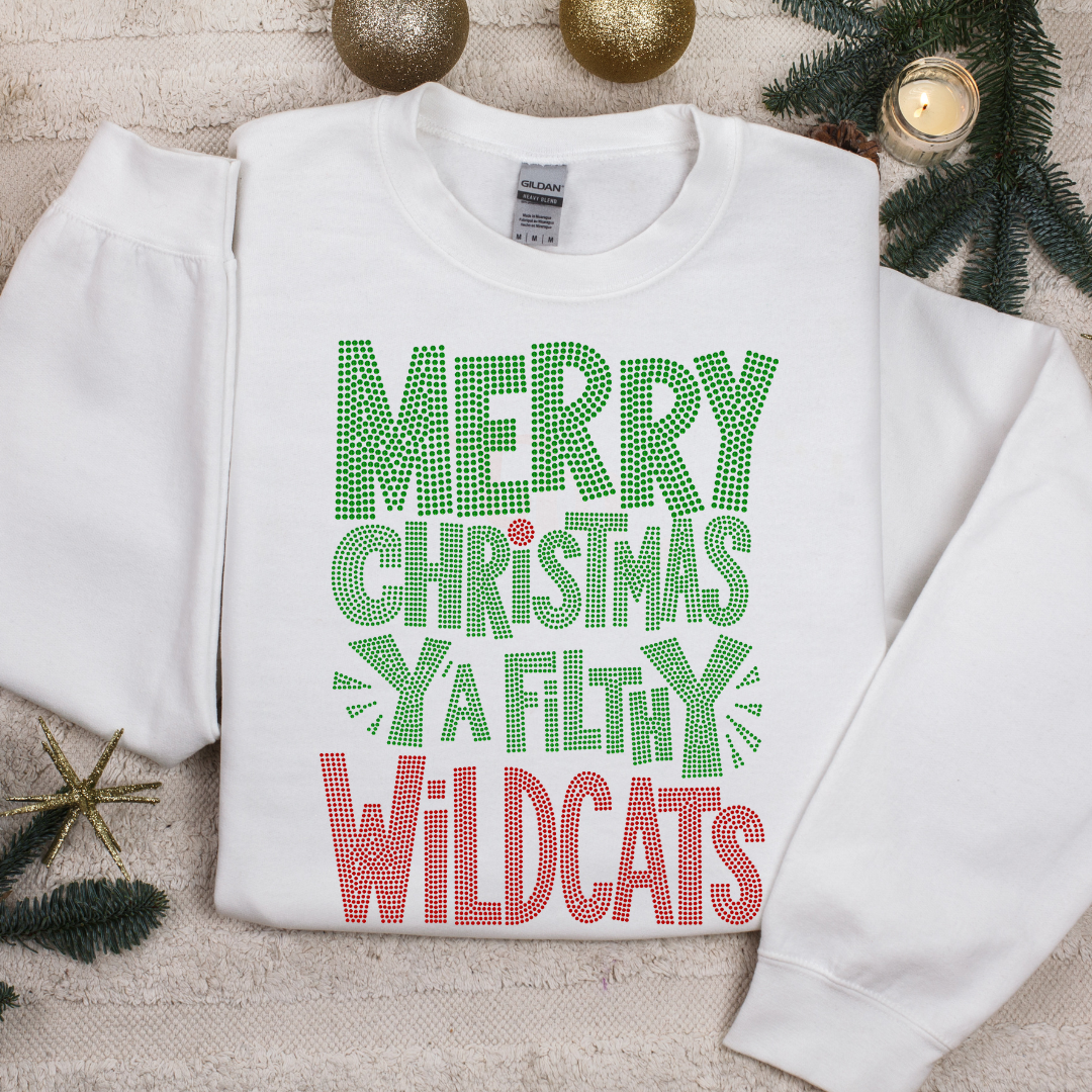 Merry Christmas Ya Filthy Wildcats SPANGLES TRANSFER