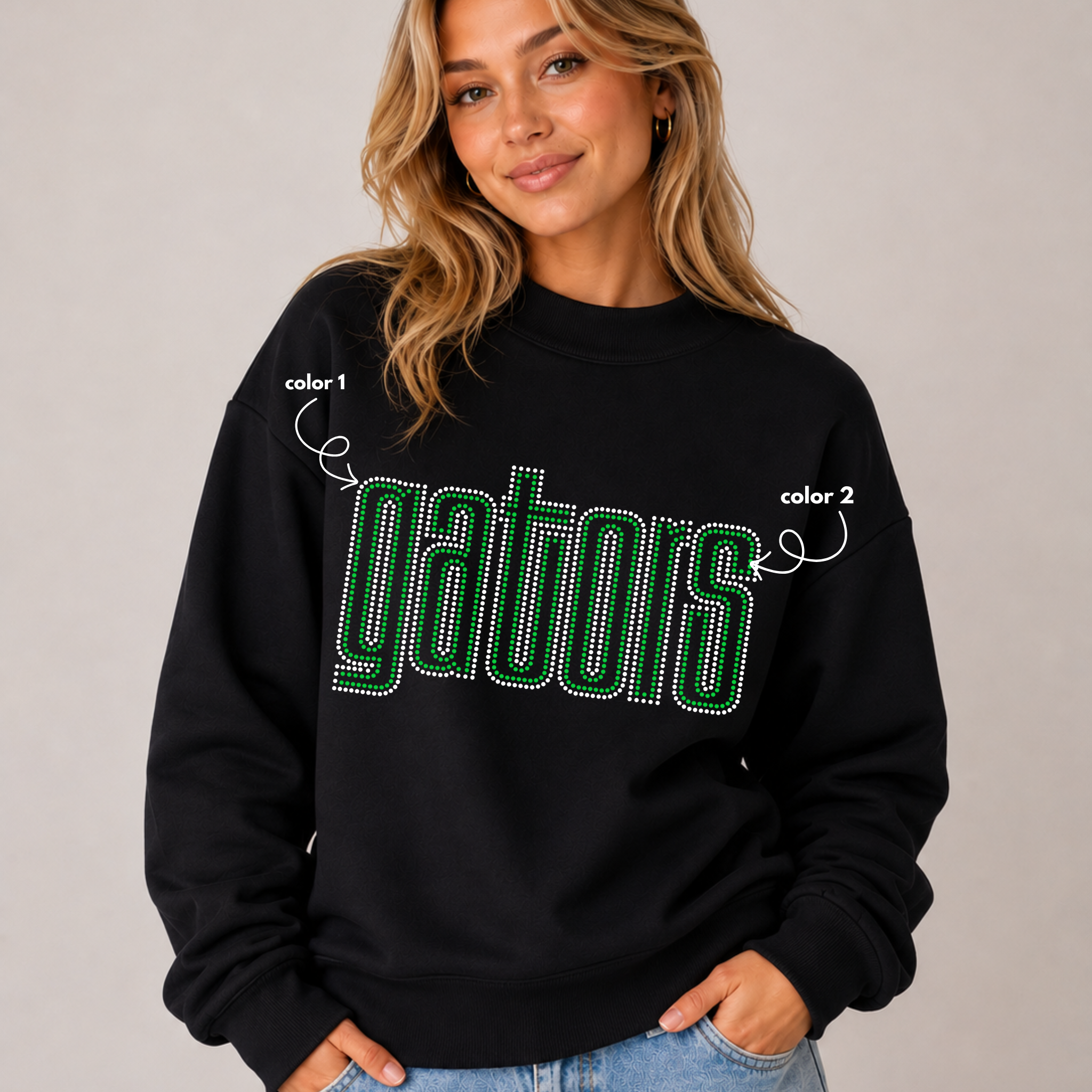 Gators Double Outline SPANGLES TRANSFER