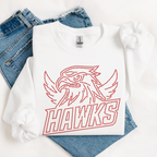 Hawks w/ Mascot Name SPANGLE TRANSFER