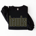 Hawks Double Outline RHINESTONE TRANSFER