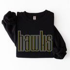 Hawks Double Outline RHINESTONE TRANSFER
