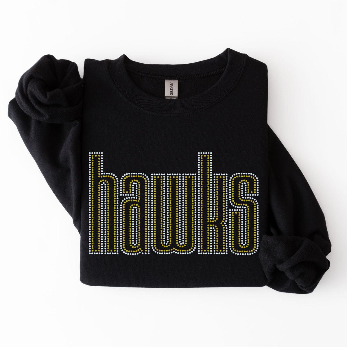 Hawks Double Outline RHINESTONE TRANSFER