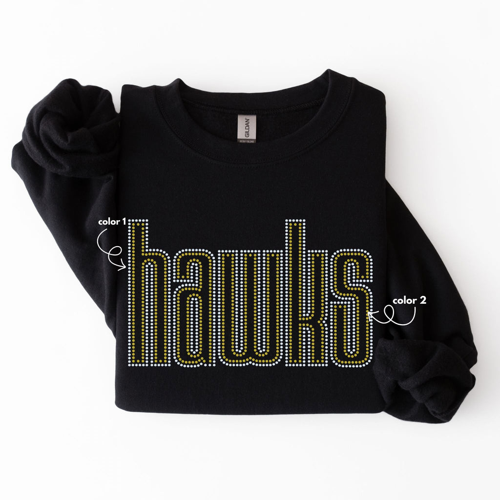 Hawks Double Outline SPANGLES TRANSFER
