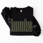 Hawks Double Outline SPANGLES TRANSFER