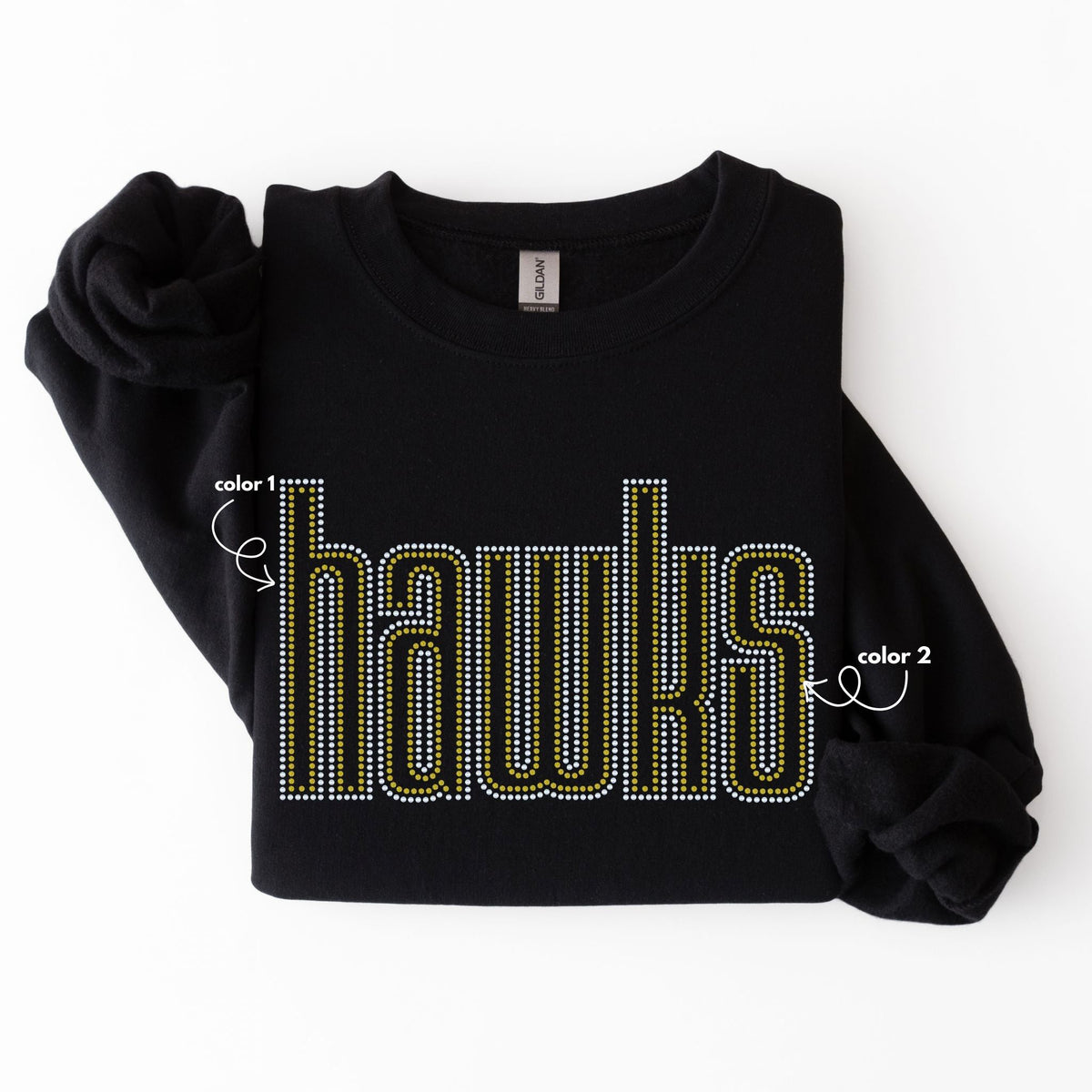 Hawks Double Outline SPANGLES TRANSFER