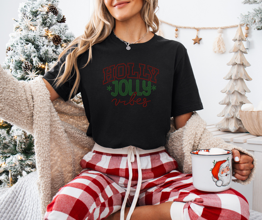 Holly Jolly Vibes RHINESTONE TRANSFER