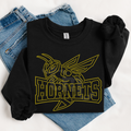 Hornets w/ Mascot Name RHINESTONE TRANSFER