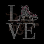 Love Stacked Ice Skating RHINESTONE TRANSFER