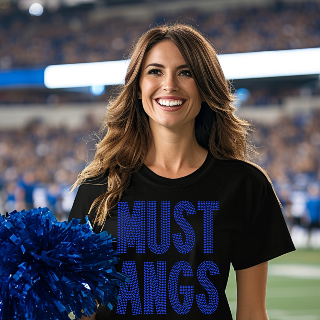 Mustangs Font Mascot SPANGLE TRANSFER