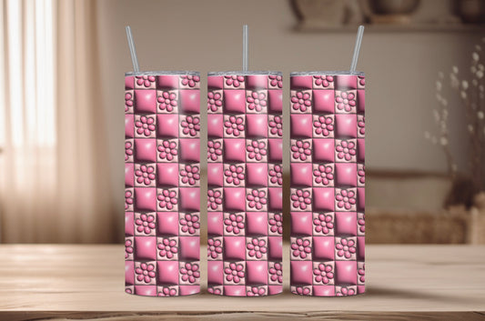 Bubble Puff 3D Pink Checkered