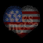Flag Heart Scatter RHINESTONE TRANSFER