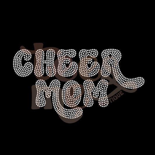 Cheer Mom Bubble Letters RHINESTONE TRANSFER