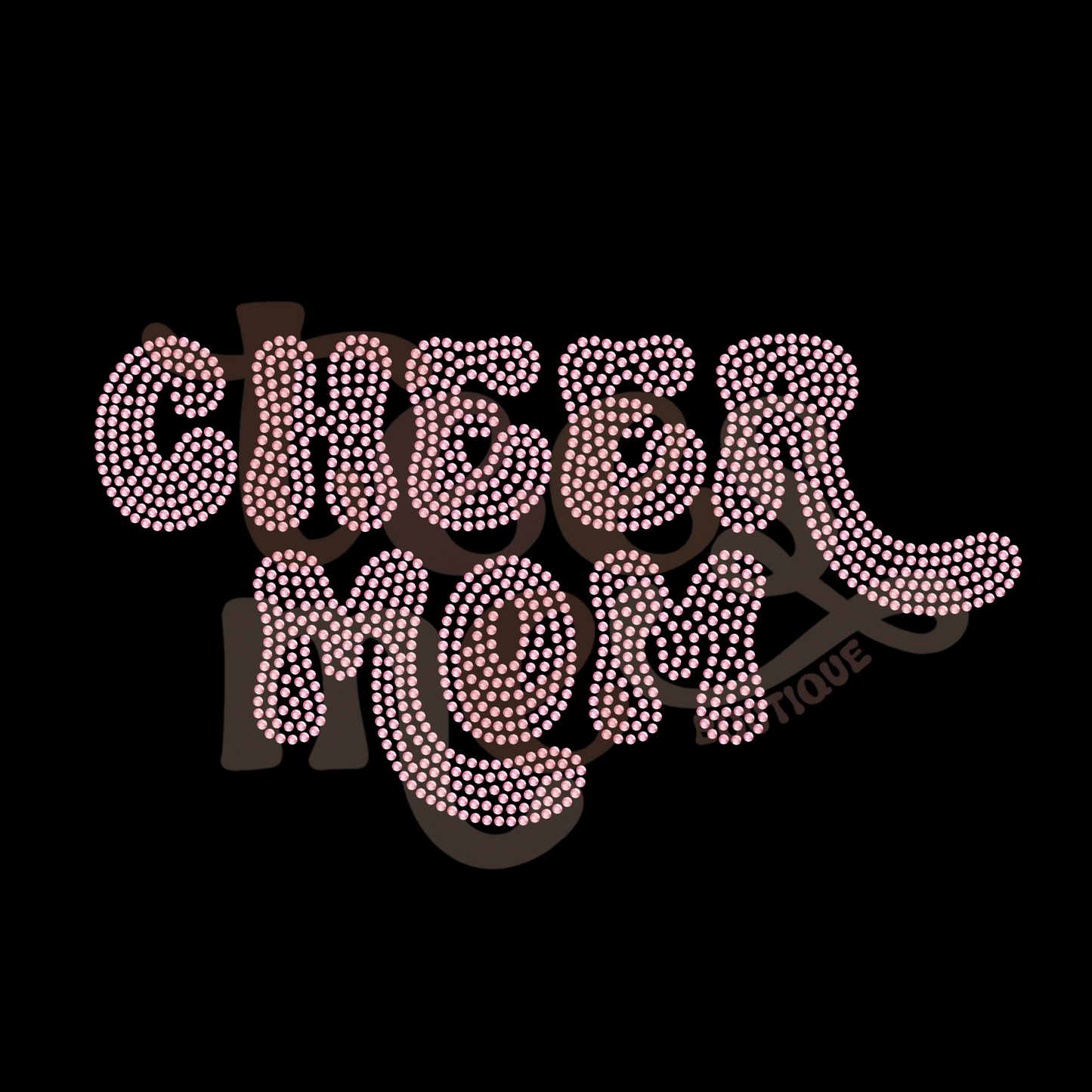 Cheer Mom Bubble Letters SPANGLES TRANSFER