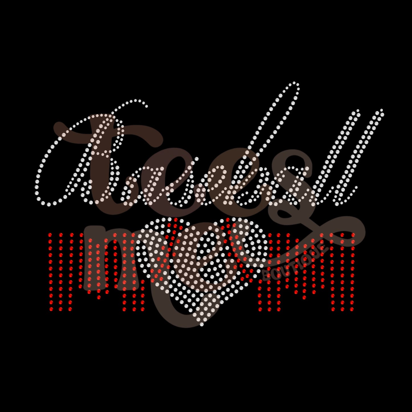 Cursive Baseball Mom RHINESTONE TRANSFER