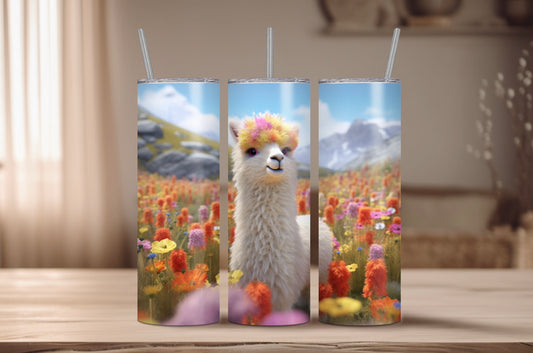 3D Llama Floral Pasture
