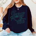 READY TO SHIP // Jesus Loves Me RHINESTONE TRANSFER c. peacock blue