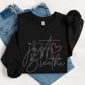 Just Breathe With Heart RHINESTONE TRANSFER