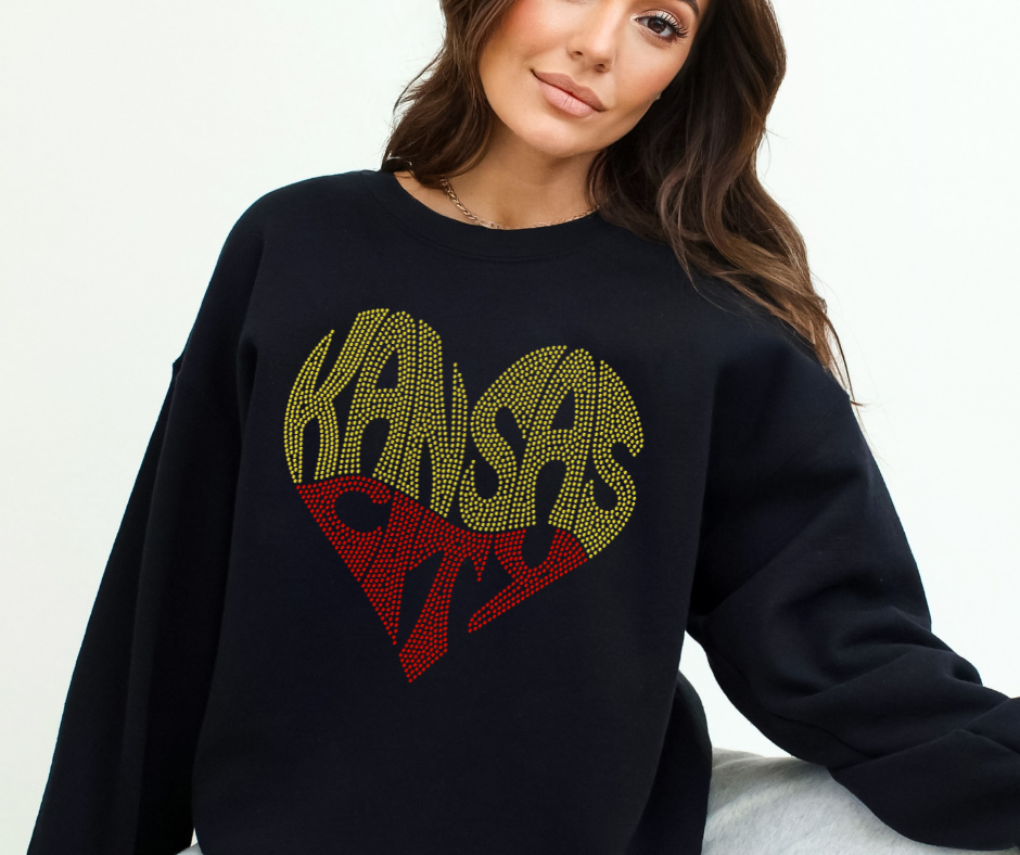 Kansas City Heart RHINESTONE TRANSFER