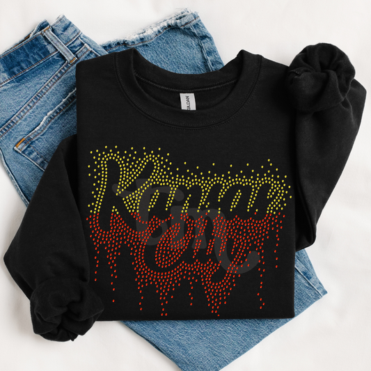 Kansas City Ombre Drip RHINESTONE TRANSFER