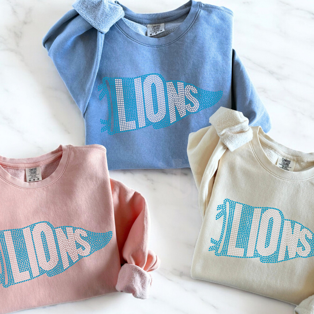 Lions Pennant Banner SPANGLES TRANSFER