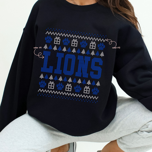 Lions Christmas Sweater SPANGLES TRANSFER