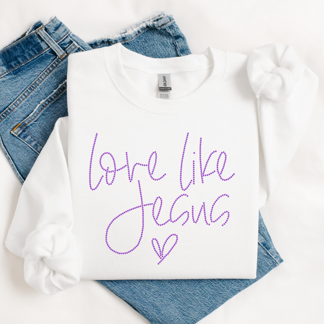 Love Like Jesus Handwritten SPANGLES TRANSFER