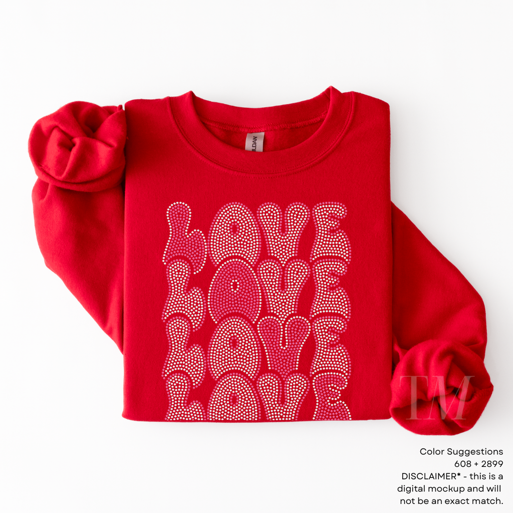 Love Stacked Outline SPANGLES TRANSFER