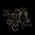Happy New Year Toast SPANGLES TRANSFER
