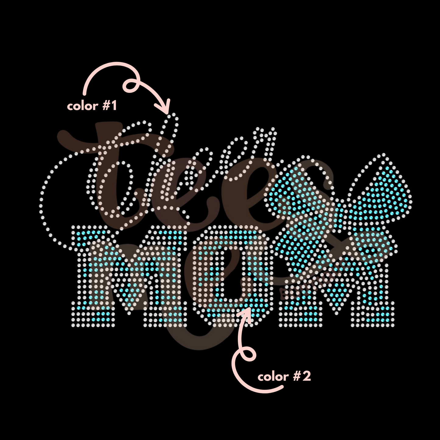 Cheer Mom Bow SPANGLES TRANSFER