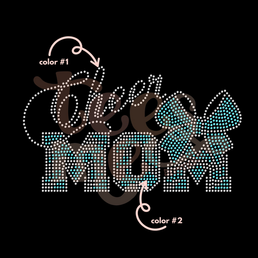 Cheer Mom Bow SPANGLES TRANSFER