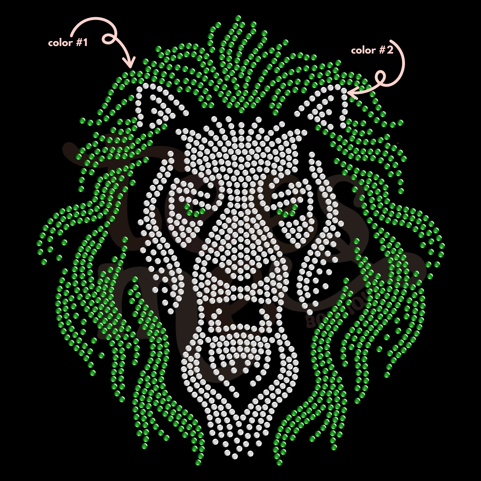 Lion Mascot SPANGLES TRANSFER