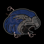 Hawk Head Mascot SPANGLES TRANSFER