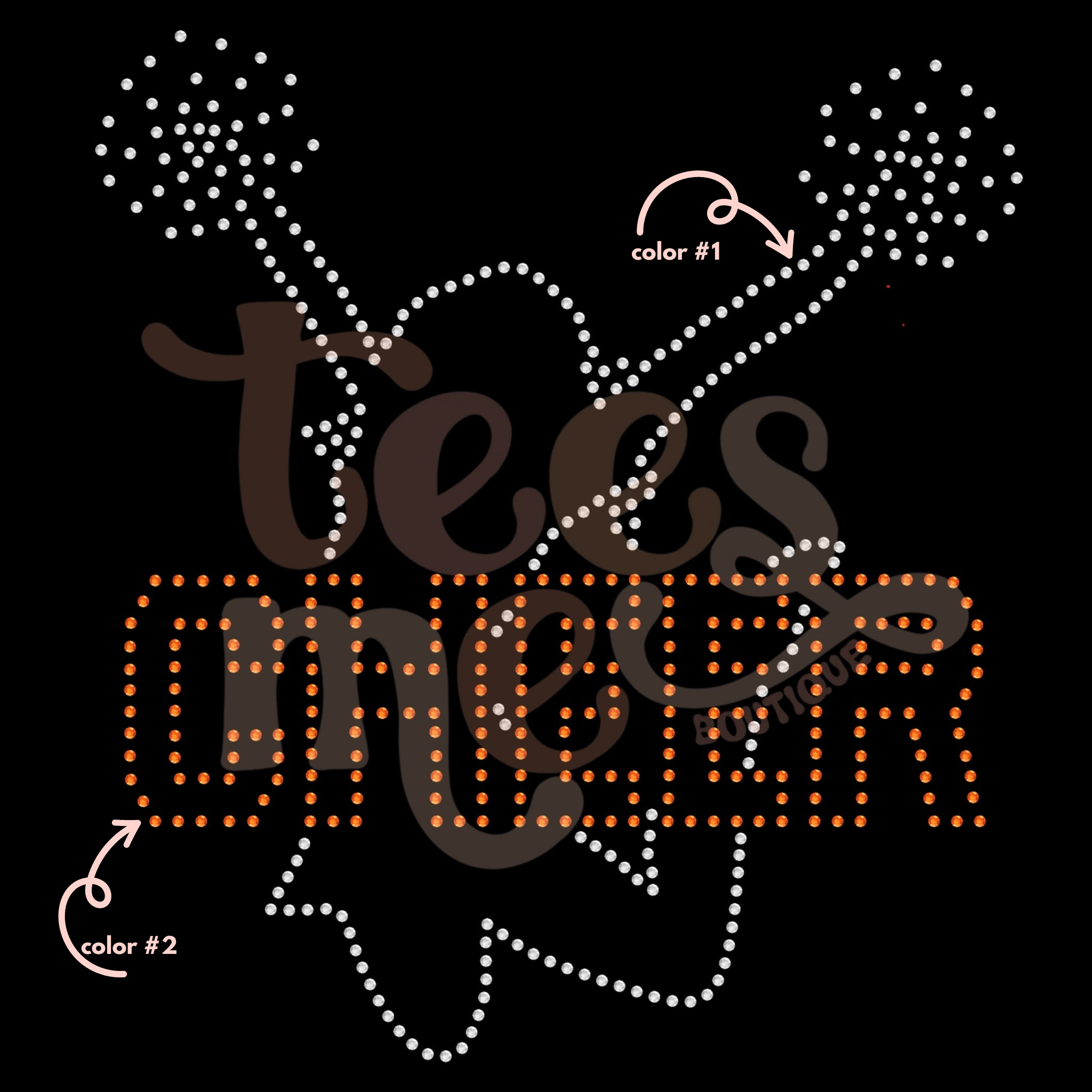 Jumping Cheerleader SPANGLES TRANSFER