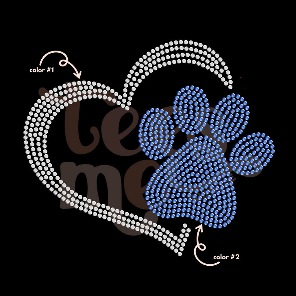 Paw Heart SPANGLE TRANSFER