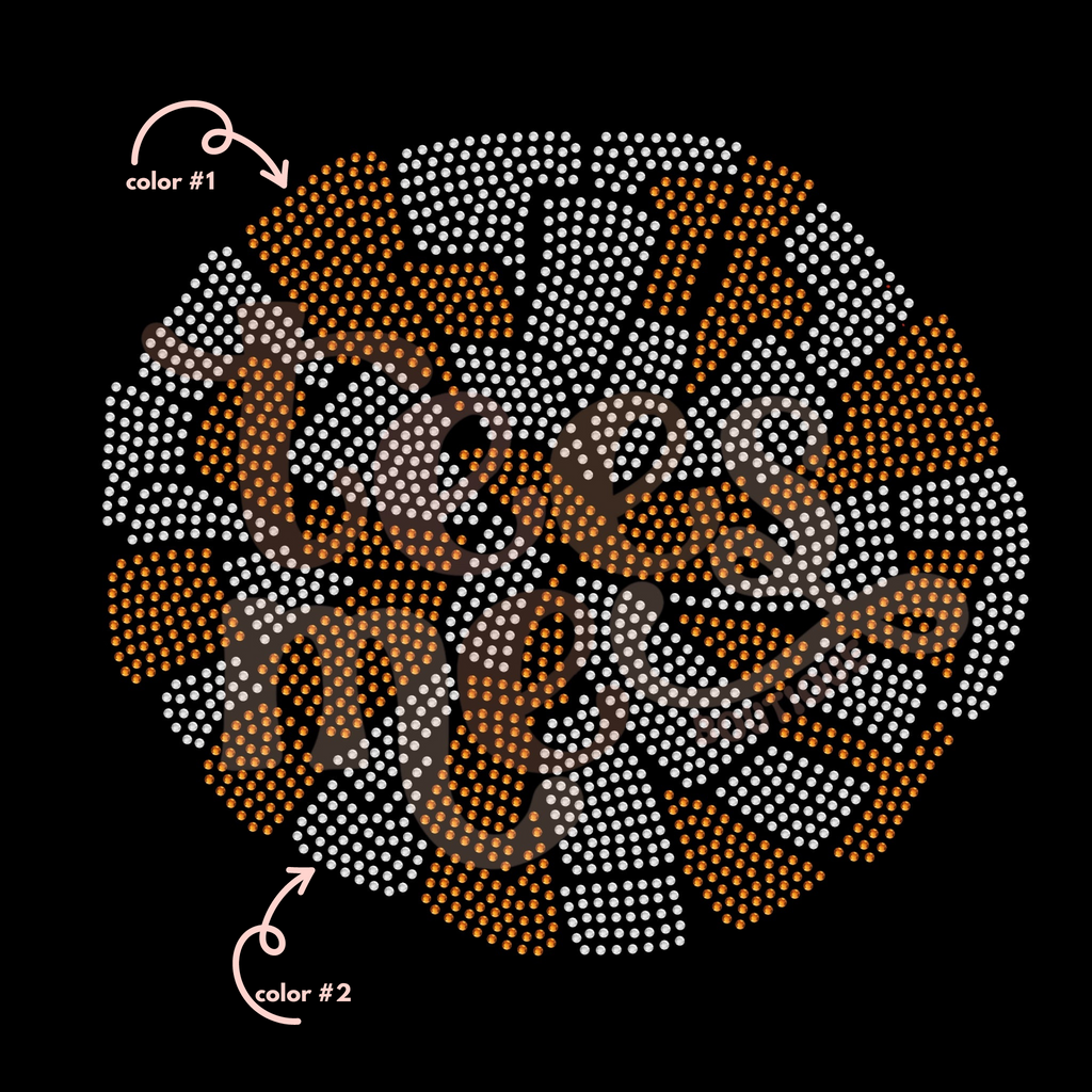 Large Pom 2 Color SPANGLES TRANSFER