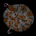 Large Pom 2 Color SPANGLES TRANSFER