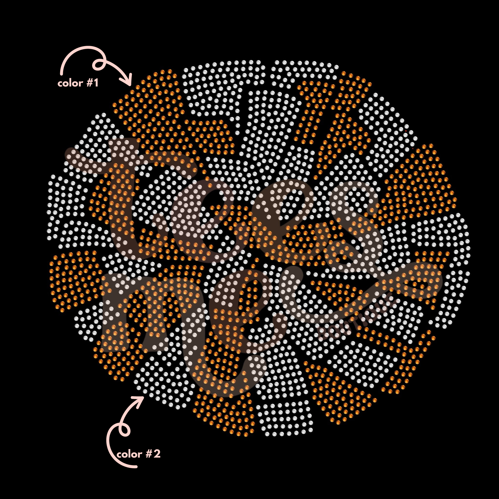 Large Pom 2 Color SPANGLES TRANSFER