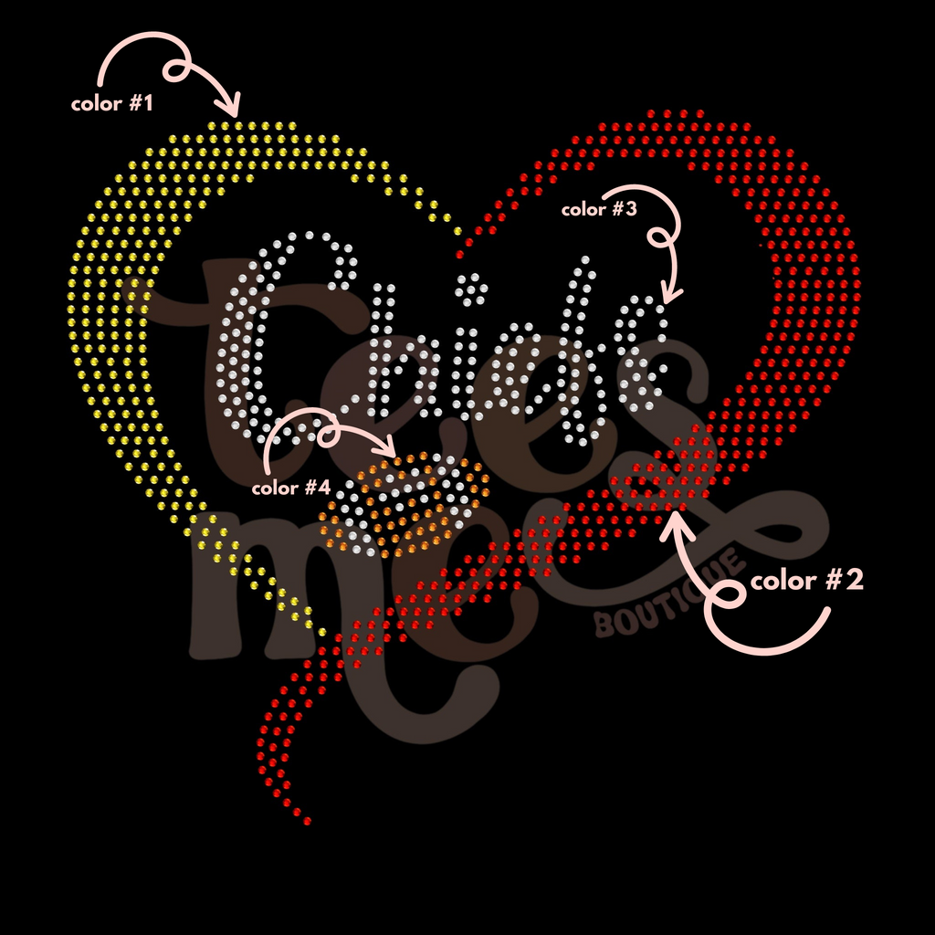 Chiefs Football Heart SPANGLES TRANSFER