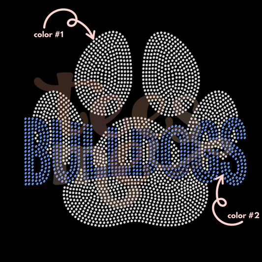 Bulldogs with Paw SPANGLE TRANSFER