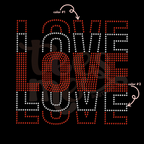 Love Fan Out Stacked SPANGLES TRANSFER