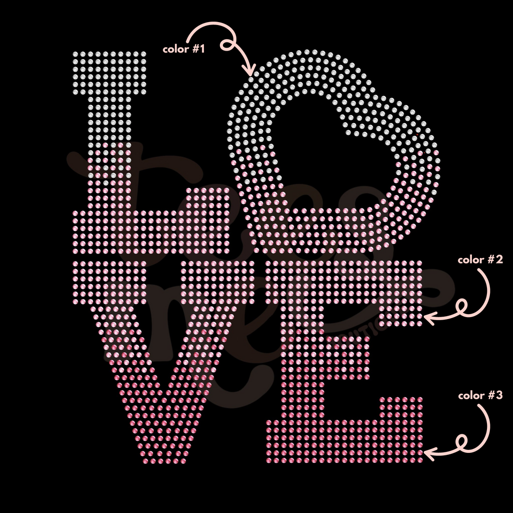 Love Stacked Ombre SPANGLES TRANSFER